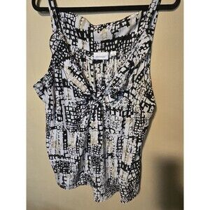 Avenue Abstract Multicolor Ruffle Sleeveless Plus Size Blouse Sz 26/28 Women’s